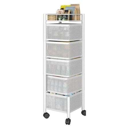 CARRITO ORGANIZADOR X 5 BLANCO METAL A13-058B PX